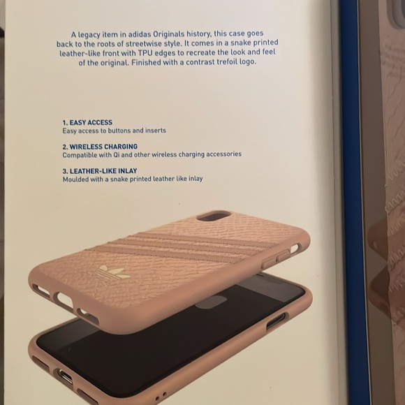 Adidas 3-Stripes Snap Case for Apple iPhone XS and X - Pink Snake / Gold - Picture 6 of 6